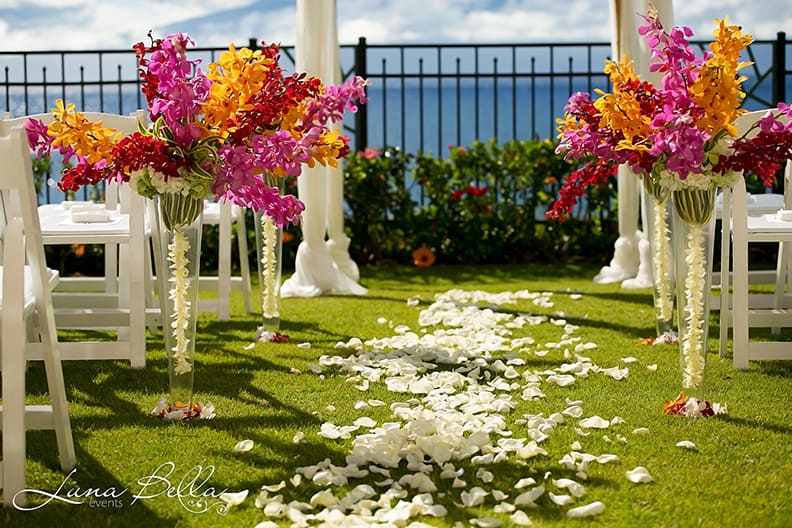 Pink and Orange Maui Wedding from Taylor'd Events Group | Photography by Luna Bella Events